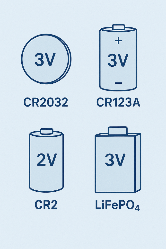 3V Battery Types w.r.t. Chemistry: